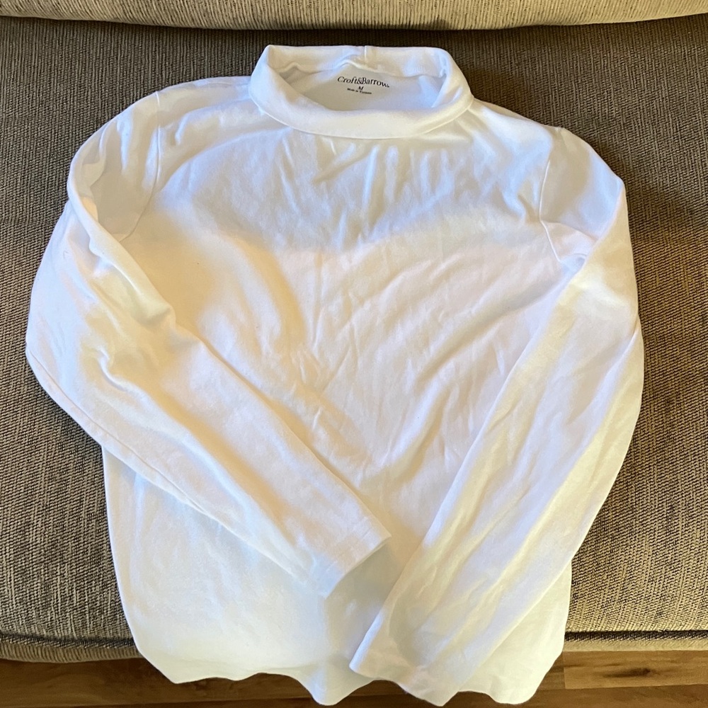 Coldwater Creek White Long Sleeve Turtleneck